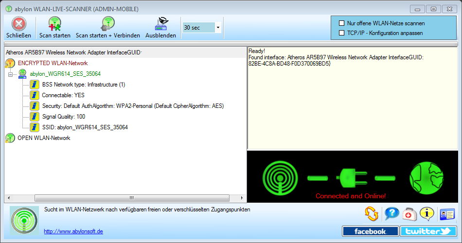 Abylon wlan live scanner network connections software 20 
