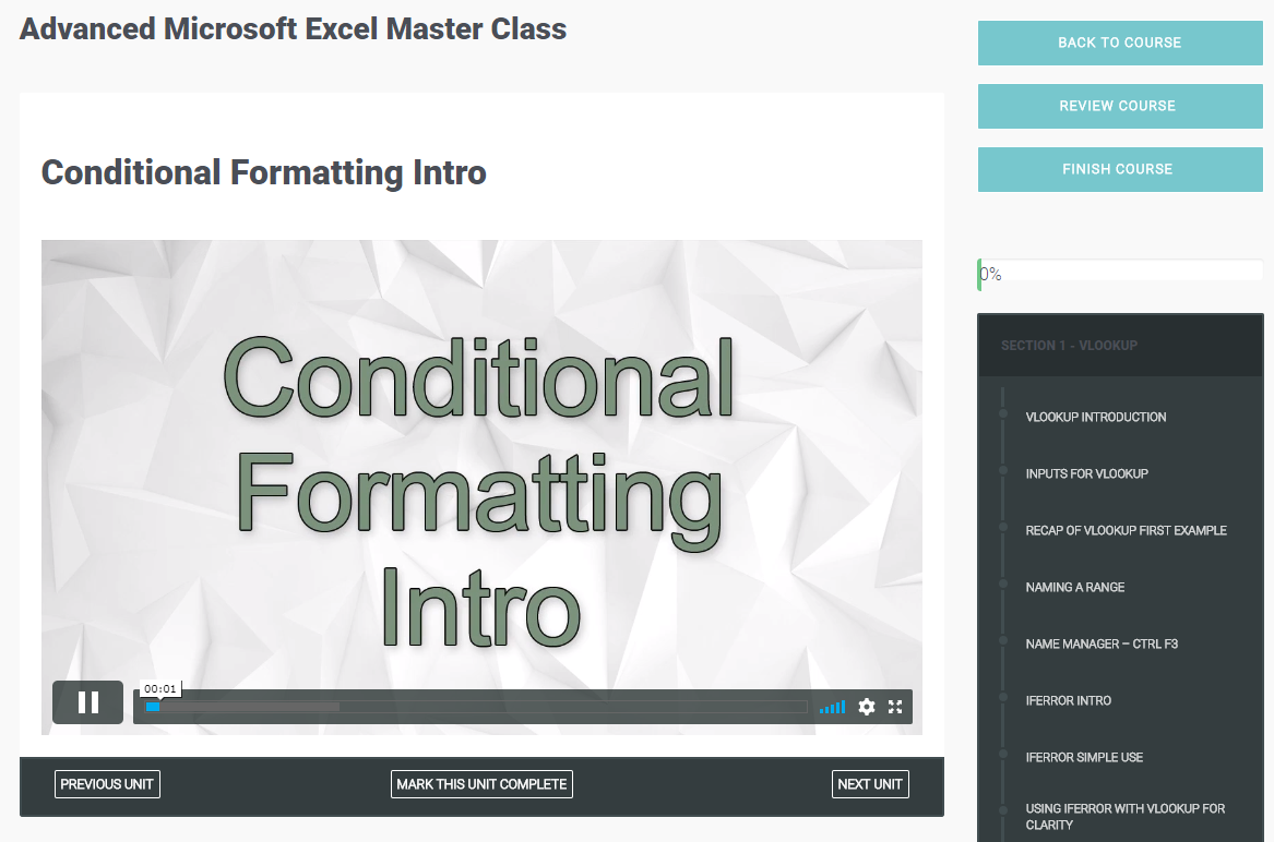 microsoft excel online courses