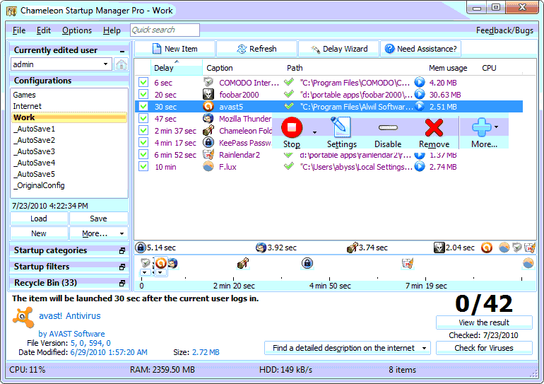 Chameleon Startup Manager - PC Optimization Software - 30% PC