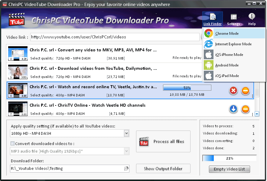 download the new for windows ChrisPC VideoTube Downloader Pro 14.23.0616