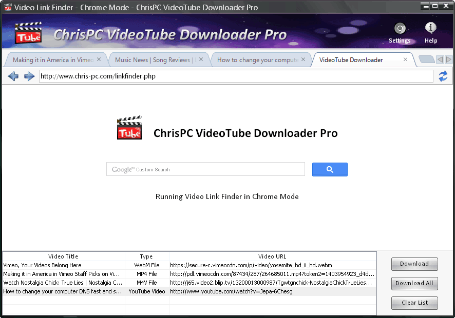 download ChrisPC VideoTube Downloader Pro 14.23.0616