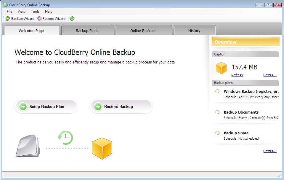 cloudberry backup desktop image