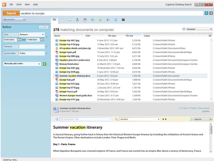 copernic desktop search network drive