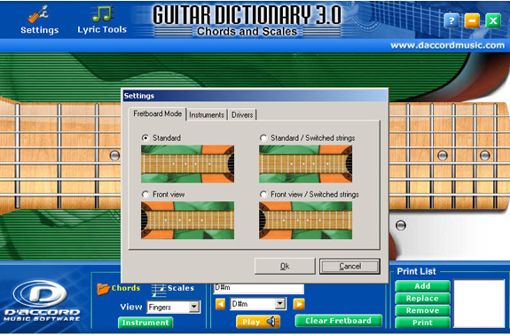 chord dictionary guitar software