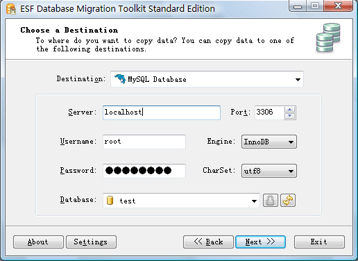 ESF Database Migration Toolkit Standard
