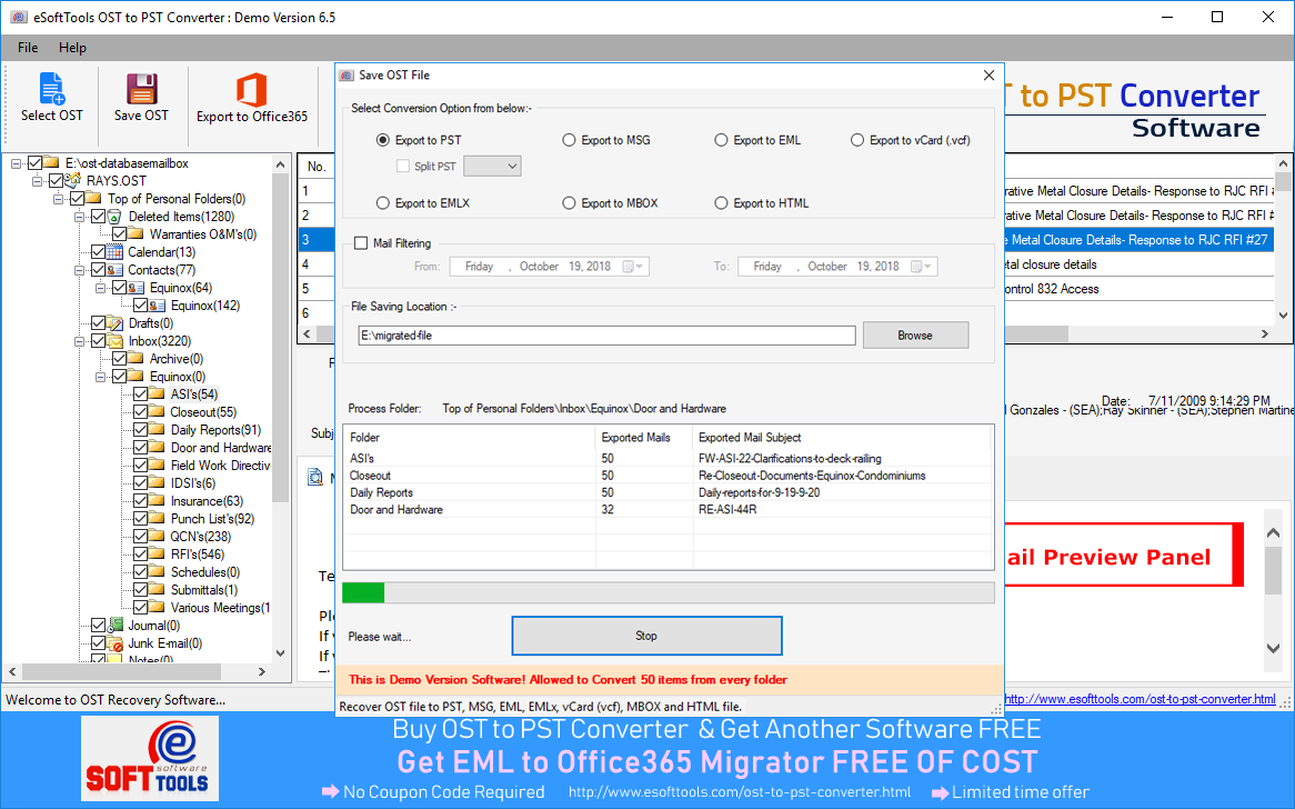 eSoftTools OST to PST Converter - Backup and Restore Software