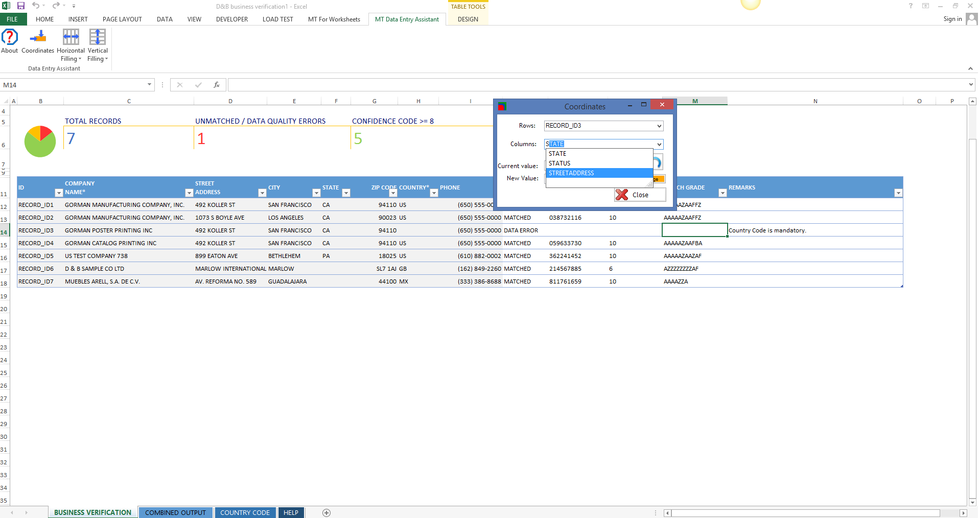 Data entry checking software