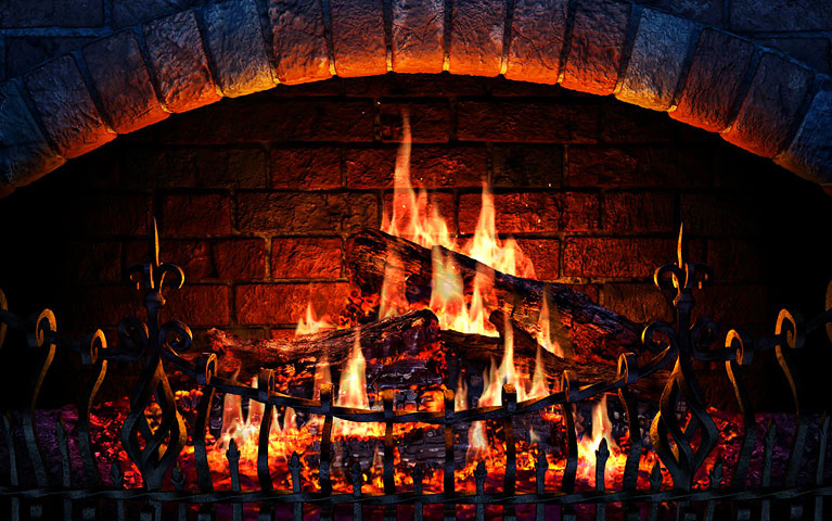 fireplace screensaver with sound