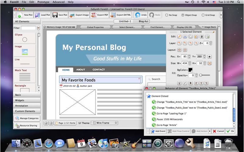 ForeUI GUI Prototyping Tool Development Tools Software
