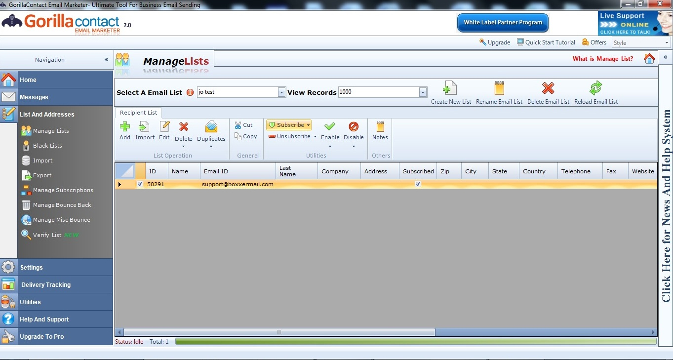 ... White Label Email Marketing Software, Internet Software Screenshot