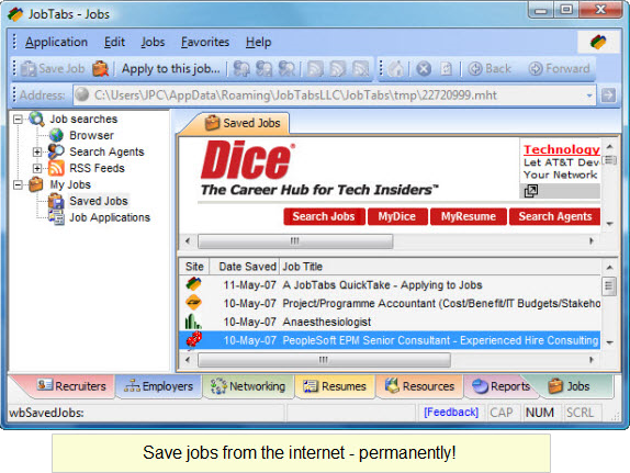 jobtabs job search resume job search business card software