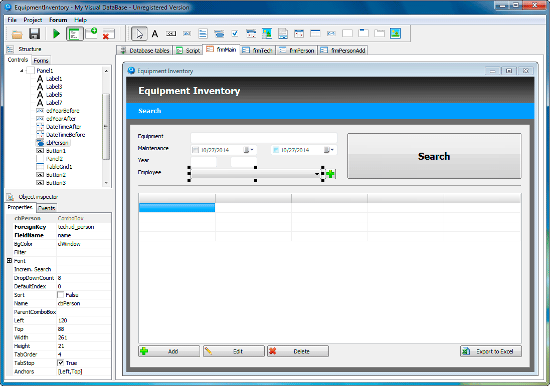 my visual database 5.2