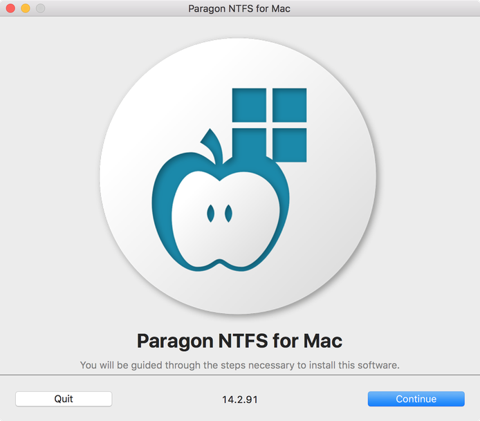 paragon ntfs for mac notification