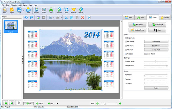 free photo calendar creator software