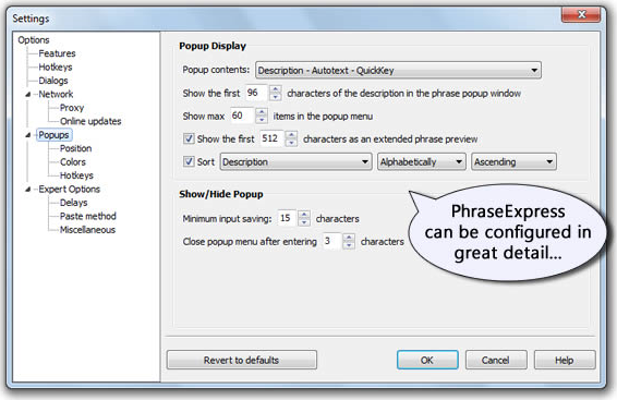 detect typing in phraseexpress