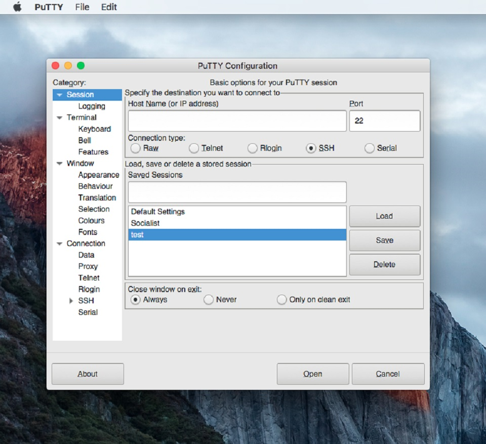 putty for mac os x download