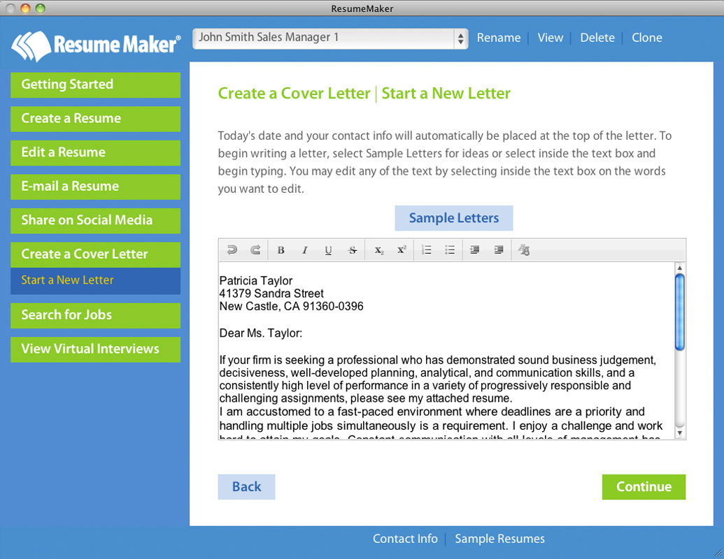 Resume maker software for mac