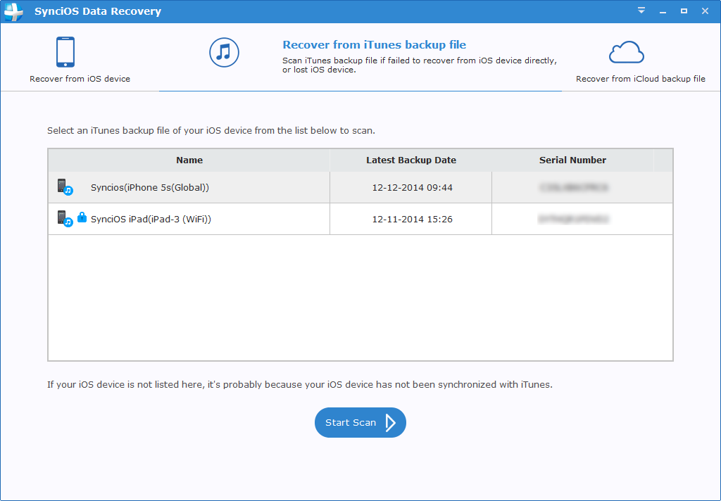 launch syncios data recovery software free download
